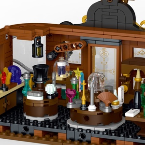 Mork 020202 Série Château Boutique Jouet de construction pour filles avec éclairage, modèle de maison médiévale et vue de rue, idée cadeau d'anniversaire parfaite - Product Image 5