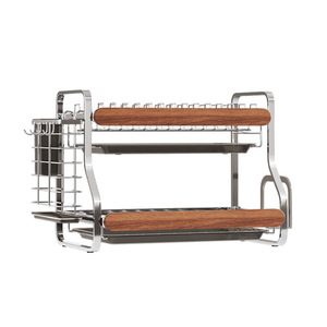 Estante de Almacenamiento de Cocina de Acero Inoxidable <span class=keywords><strong>Ermo</strong></span>, Estilo Retro, Tipo Soporte, para Tazones, Palillos y Platos - Estante Multifuncional para Encimera - Product Image 5