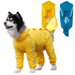 Impermeable para Perros con Capucha, Cobertura Total con Protección para la Cola, Reflectante, para Perros Grandes, Todas las Estaciones, Color Sólido - Product Image 2
