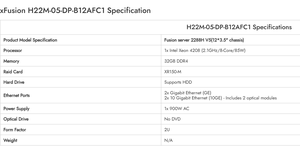H22m-05-dp-b12afc1, Xfusion Fusionserver 2288h V5, เซิร์ฟเวอร์,2288hv5 เซิร์ฟเวอร์พร้อมการกำหนดค่ามาตรฐานด้วยช่องใส่ไดรฟ์ขนาด 3.5 นิ้ว จำนวน 12 ช่อง - Product Image 2