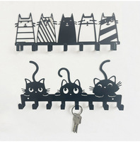 Porte-clés mural en métal noir, support mural pour clés avec découpe silhouette, organisateur de clés mural pour entrée, décoration intérieure, cadeau