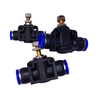 Vanne de régulation 4-12 mm pour flux d'air, raccord rapide pour tuyau, gaz, eau, vanne de contrôle pneumatique, connecteur de réglage, accouplement rapide