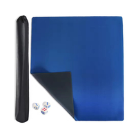Tapis de Mahjong Bleu Uni Personnalisé Antidérapant avec Sac de Rangement pour Fêtes et Réunions à Domicile