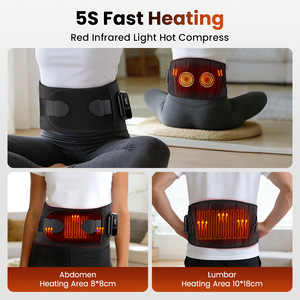 Portable Cordless Medical Lumbar Support Heated Massage Belt Electric <b>Waist</b> <b>Massager</b> Wireless Remote Control Timing Control - Product Image 5