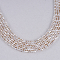 Perles d'eau douce Akoya blanches en forme de pomme de terre, rondes, de 4-5 mm, en vrac, pour la fabrication de bijoux