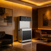 Dispensador de Agua Eléctrico de Acero Inoxidable para Interiores y Exteriores, con 3 Grifos, 30L/H, Control Inteligente de Temperatura de 3 Etapas