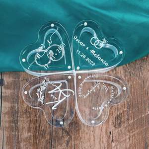 Boîte à bagues transparente en forme de cœur personnalisée Boîte à bagues pour cérémonie de mariage Proposition de fiançailles - Product Image 4