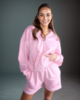 Haut ample personnalisé Style paresseux décontracté sweat à capuche bulle bouffée imprimé 2 pièces ensemble de survêtements à capuche en coton