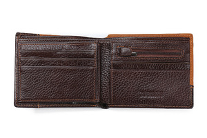 Portefeuilles courts en cuir véritable personnalisés avec logo promotionnel pour hommes, vente en gros avec porte-monnaie - Product Image 2