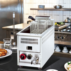 Équipement de cuisine commerciale <span class=keywords><strong>gaz</strong></span> à réservoir unique <span class=keywords><strong>friteuse</strong></span> à panier unique <span class=keywords><strong>8</strong></span> <span class=keywords><strong>litres</strong></span> GPL <span class=keywords><strong>friteuse</strong></span> pour croustilles et côtelettes de poulet vente - Product Image 5