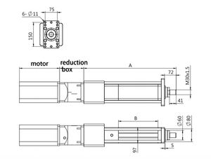 Actionneur de cylindre pneumatique à piston servo DC, cylindres télescopiques à mouvement alternatif avec moteur et engrenage - Product Image 5