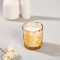 Bougie décorative en verre, best-seller, en cire de paraffine, parfumée aux fleurs, décoration d'intérieur, cylindrique, fabriquée à la machine, élégante et romantique
