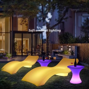 Repisa de <span class=keywords><strong>bronceado</strong></span> para piscina, muebles de jardín para exteriores, salón de playa de plástico, silla de piscina con luz LED, sillones reclinables de energía <span class=keywords><strong>Solar</strong></span>, tumbonas - Product Image 2