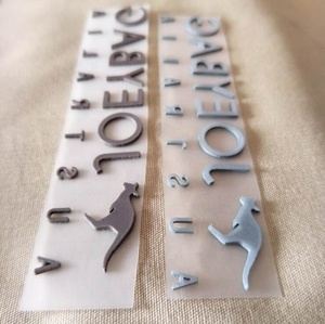 Chất lượng cao tùy chỉnh bất kỳ màu sắc 3D truyền nhiệt Silicone nhãn dập nổi truyền nhiệt vá cho quần áo/túi - Product Image 1