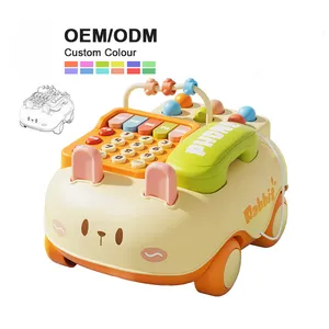 Zhorya子供教育学習音楽子供携帯電話おもちゃ赤ちゃんウサギ電話車のおもちゃ