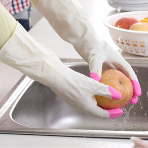 Guantes de látex para el hogar amarillos de 70 gramos de alta calidad, goma pura para verano, invierno, trabajo, limpieza larga, guantes de seguridad Industrial - Product Image 5