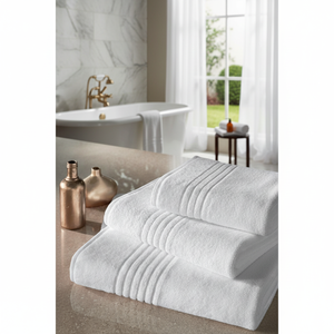 Varol 2-Piece Hotel Bathroom <b>Towel</b> <b>Set</b> 70x140 cm 600g Solid Color with Embroidered Design Luxury Cotton <b>Towel</b> From Kronos Series - Product Image 3