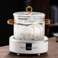 Ustensiles de cuisine en verre borosilicate de haute qualité, casserole en verre avec poignées doubles colorées