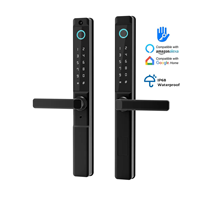 Serrure de porte intelligente sans clé TT Lock App, serrure numérique étanche, poignée de porte biométrique à empreintes digitales, serrure de porte sans clé en alliage d'aluminium