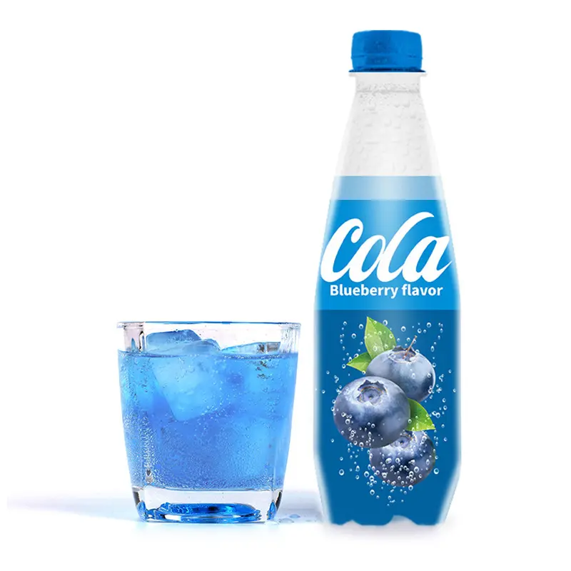 Grosir Malaysia minuman lembut karbonasi air berkilau air biru uap air Blueberry rasa Cola minuman 400ml