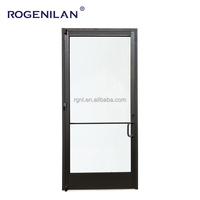 Porte à double battant sur mesure en aluminium avec triple vitrage Rogenilan pour devanture de magasin en Chine