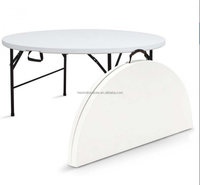 Table pliante en plastique, siège de 6 pieds, table ronde, pour mariage, banquet en plein air
