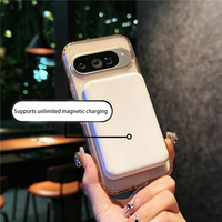 Étui de téléphone transparent magnétique brillant en TPU PC pour Google Pixel, résistant aux chocs et aux chutes