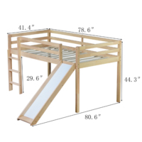 Lit superposé double moderne en bois massif de luxe pour enfants, lit Montessori, lit mezzanine enfant, lits pour enfants