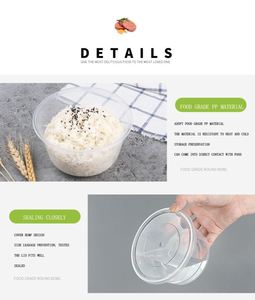 Circular Plastic Container Bowl, Disposable Biodegradable Soup <b>Cup</b> with Lid - Product Image 3