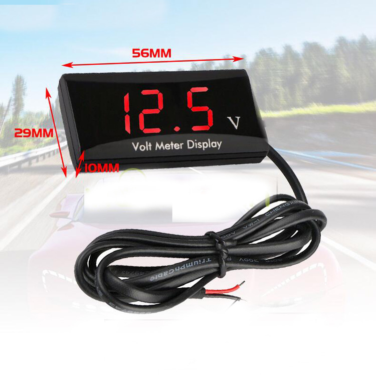 Mintice LED digitale misuratore di volt dell'automobile Display a voltmetro del pannello a LED DC 12V 24V
