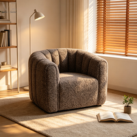 Meubles de maison modernes en velours pivotant à 360 degrés fauteuils d'appoint rembourrés pivotants pour le salon