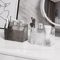 Léger Deluxe Glacier Motif Miroir Armoire Organisateur En Plastique Vanité Cosmétique Cas pour L'utilisation de Bijoux