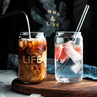 Verre à bière en verre borosilicate transparent personnalisé par sublimation avec paille – Vente en gros