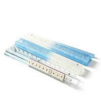 Support de Mahjong en Acrylique Bleu Dégradé en Forme de U, Porte-Tuiles Droit, Accessoire de Mahjong pour le Divertissement à Domicile