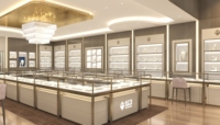 Nouvelle vitrine murale haut de gamme pour magasin de bijoux vitrine murale d'angle en verre