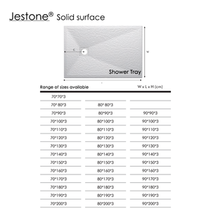 Bak Mandi Persegi Panjang Modern Solid Surface Jestone JST002 dengan Drainase Linear - OEM/ODM Dapat Disesuaikan untuk Hotel & Apartemen - Product Image 4