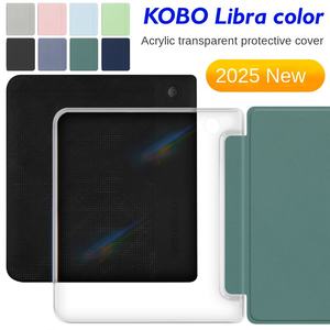 Coque arrière rigide transparente en cuir intelligent Style livre à rabat mince pour Kobo Libra <span class=keywords><strong>couleur</strong></span> 2024 Libra 2 2021 7 pouces E-reader - Product Image 2