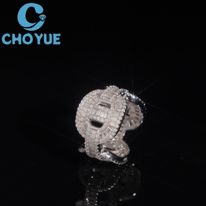 Custom Unisex Lab Diamond <b>Ring</b> Solid Sterling Silver 925 Gold Plated Lad Grown Diamond <b>Ring</b> Hip Hop <b>Iced</b> Out Jewelry - Product Image 5