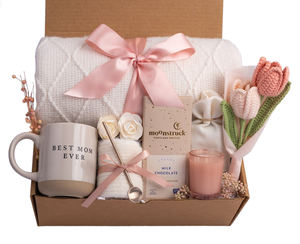 Benzersiz öz bakım hediye sepeti özel Logo kadınlar hediye seti promosyon anneler günü gül çiçek mumlar battaniye kupa hediye setleri anne için - Product Image 1