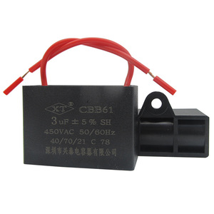 Condensateur de démarrage de ventilateur Cbb61 3UF 450V pour pièces de ventilateur de plafond, compatibilité haute puissance - Product Image 2