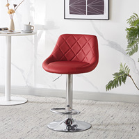 Tabouret de bar minimaliste à motif diamant, pivotant et inclinable, rembourré, réglable en hauteur, pour usage commercial – Vente en gros directe usine