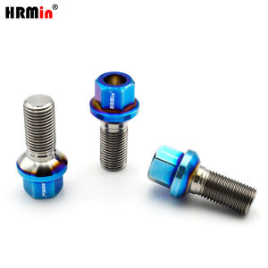 HRMin Burnt Blue Gr5 Titanium Ball Seat Vis en titane Boulon de <span class=keywords><strong>moyeu</strong></span> de roue Boulon en titane M14 * 1.5*28mm pour <span class=keywords><strong>voiture</strong></span> de course mercedes-benz - Product Image 1