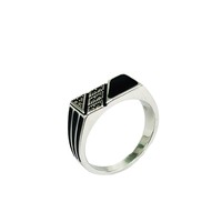 KAAN JEWELRY Moderner 925er rhodinierter Herren ring aus Silber-Modeschmuck für vielseitige Anlässe Made in Guangdong