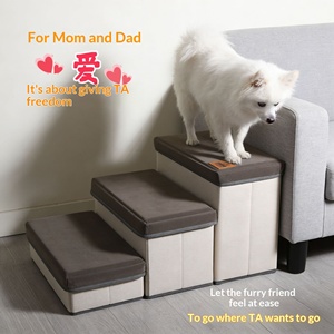 Scale Pieghevoli per Cani per Salire su Letti e Divani, Scale per Animali Domestici per Cani e Gatti di Piccola Taglia, Mobili per Animali Domestici da Comodino con Facile Montaggio - Product Image 2