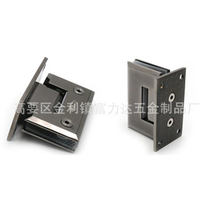 Clip de Vidrio de Acero Inoxidable de 90 Grados, Doble Cara, Negro, Acabado Brillante de Titanio, Diseño Minimalista, Bisagra para Puerta y Ventana - Product Image 1