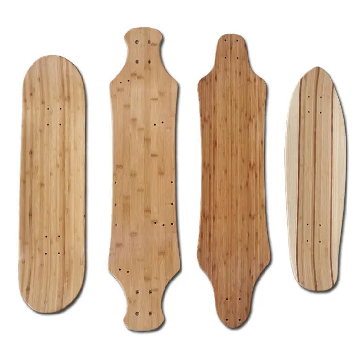 FENGYUAN Ukuran Bentuk Kustom Serat Karbon Maple Hibrida Bambu Bambu Papan Seluncur Pro Dek Skateboard