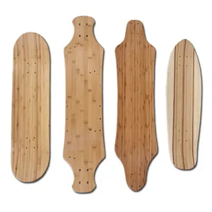 FENGYUAN Benutzer definierte Form Größe Ahorn Kohle faser Hybrid Fiberglas Bambus Skateboard Pro Skateboard Deck