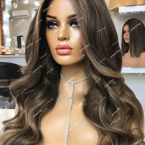 <span class=keywords><strong>Peluca</strong></span> de Cabello Humano Virgen Remy 100% con Ondas Sueltas en Forma de V, Color Rubio Castaño Miel Degradado, con Reflejos Chocolate, Forma de U, 250% de Densidad - Product Image 3