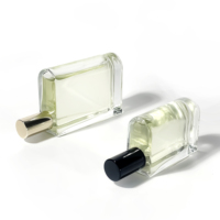 Nouvelle conception de flacons personnalisés, vaporisateur, flacon pompe pour lotion, conteneur cosmétique, 25 ml, 50 ml, 100 ml, flacon de parfum plat transparent