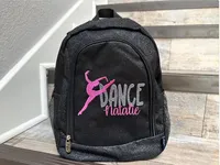 Sac à dos de cheerleading personnalisé bleu roi à paillettes, sac à dos de danse monogrammé, sac de compétition personnalisé avec nom et paillettes argentées pour filles